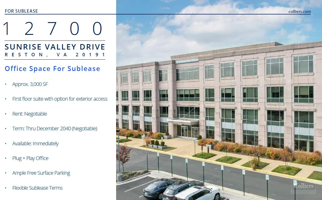 First Floor Office for Sublease in Reston, VA — Lease in Reston, VA, photo 1 of 8