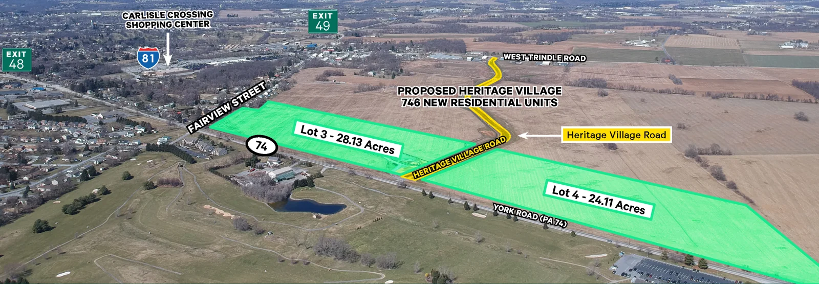 52.24 Unimproved Commercial Acres consisting of two… — Sale in Carlisle, PA, photo 1 of 4