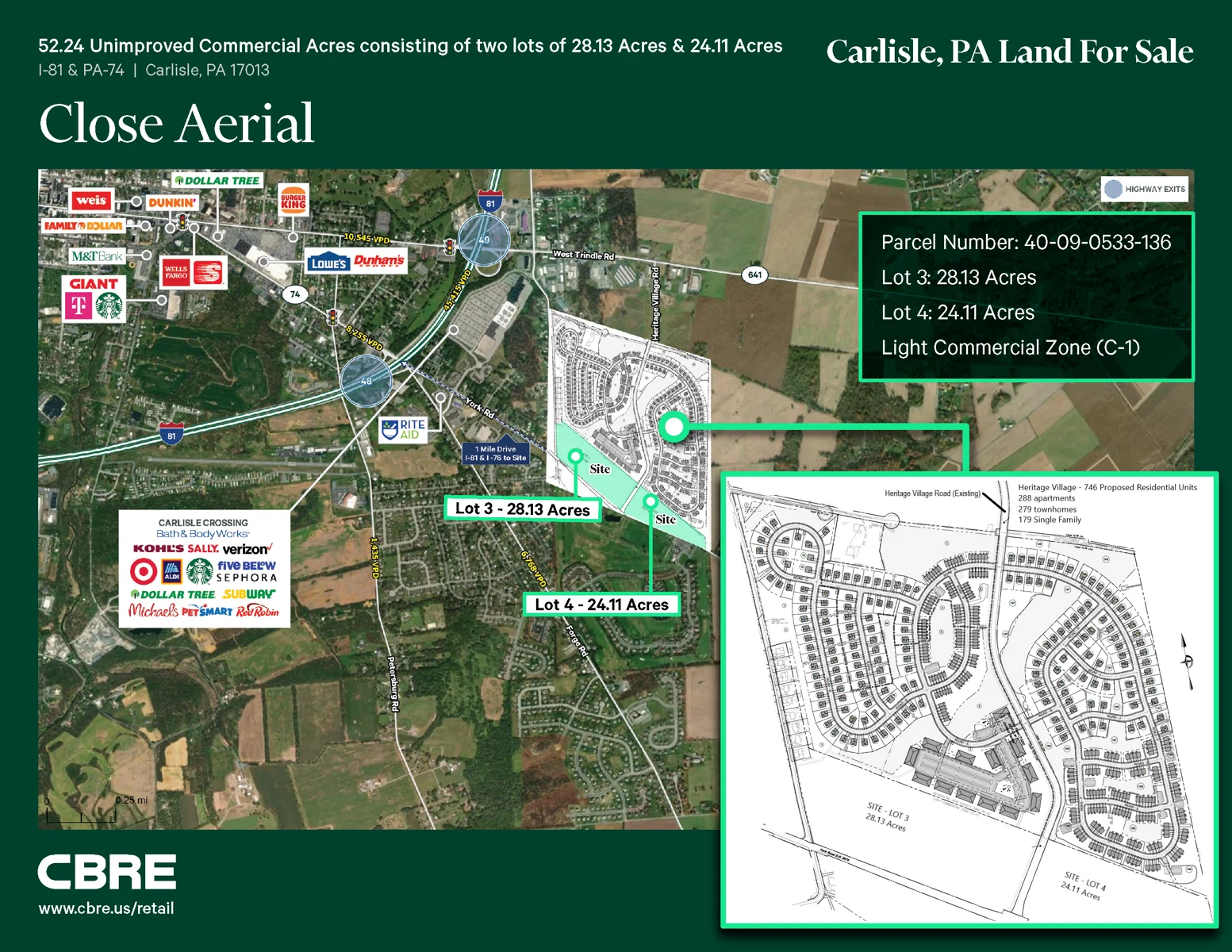 52.24 Unimproved Commercial Acres consisting of two… — Sale in Carlisle, PA, photo 2 of 4