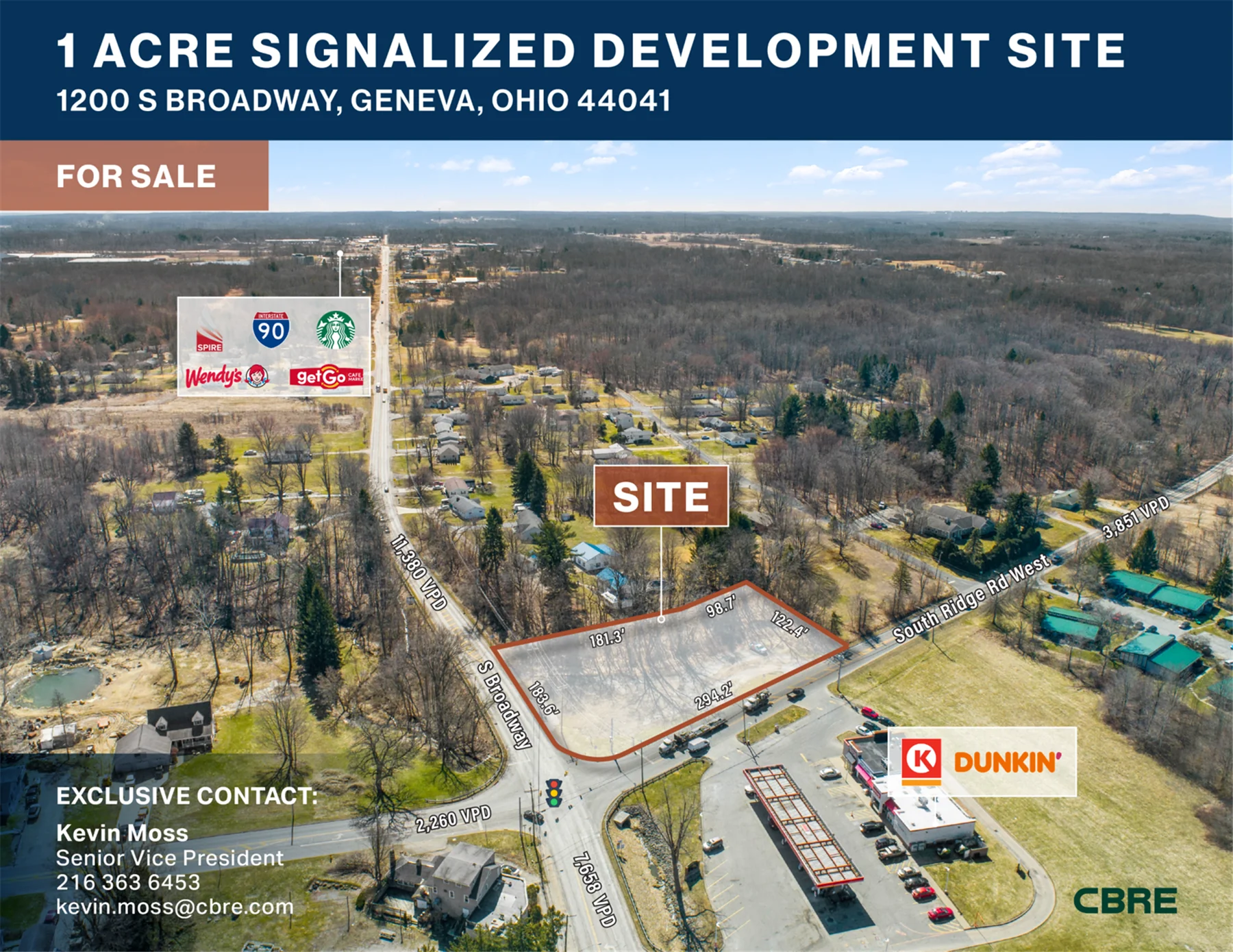 1 Acre Signalized Development Site — Sale in Geneva, OH, photo 1 of 3