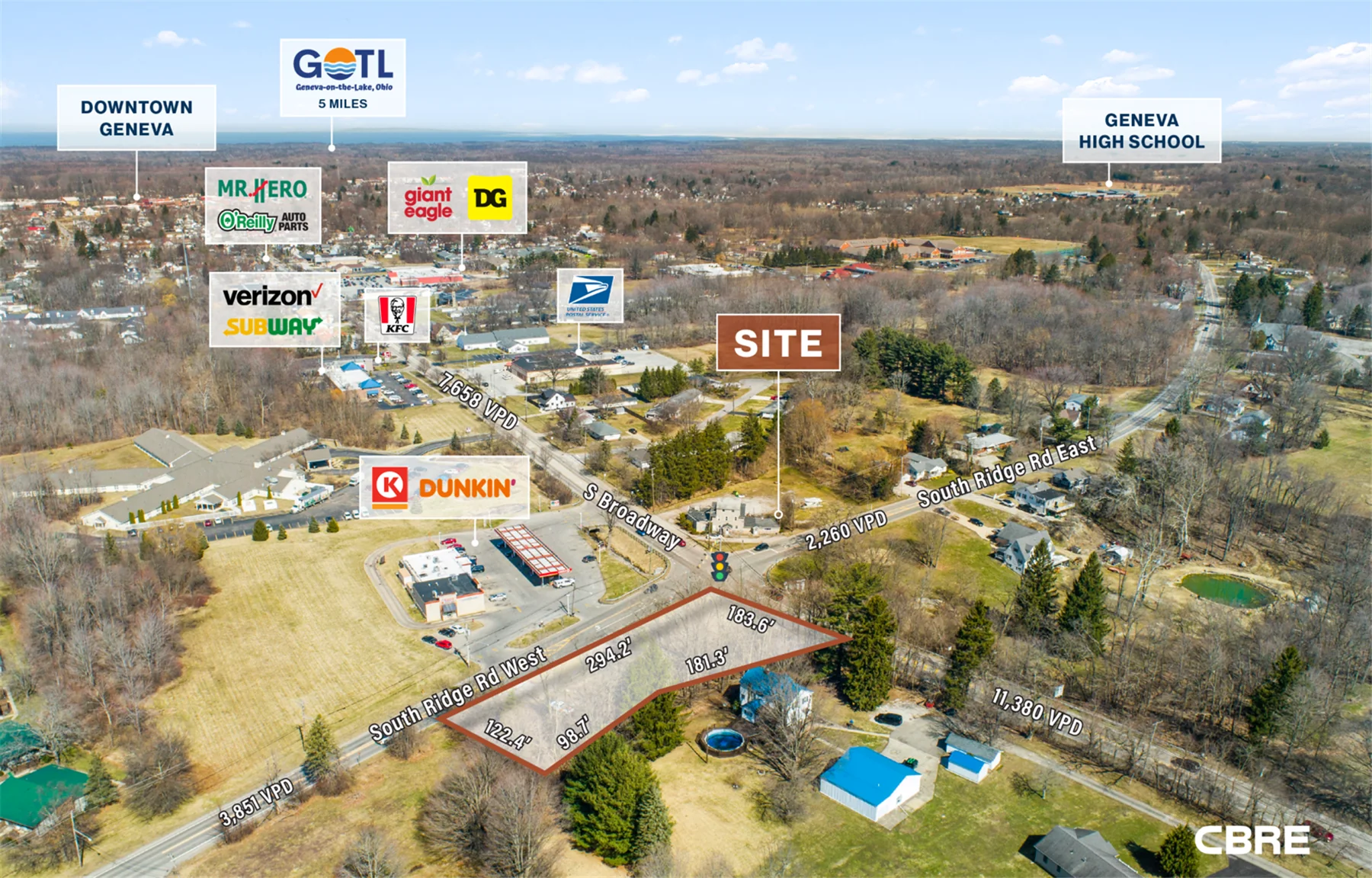 1 Acre Signalized Development Site — Sale in Geneva, OH, photo 3 of 3