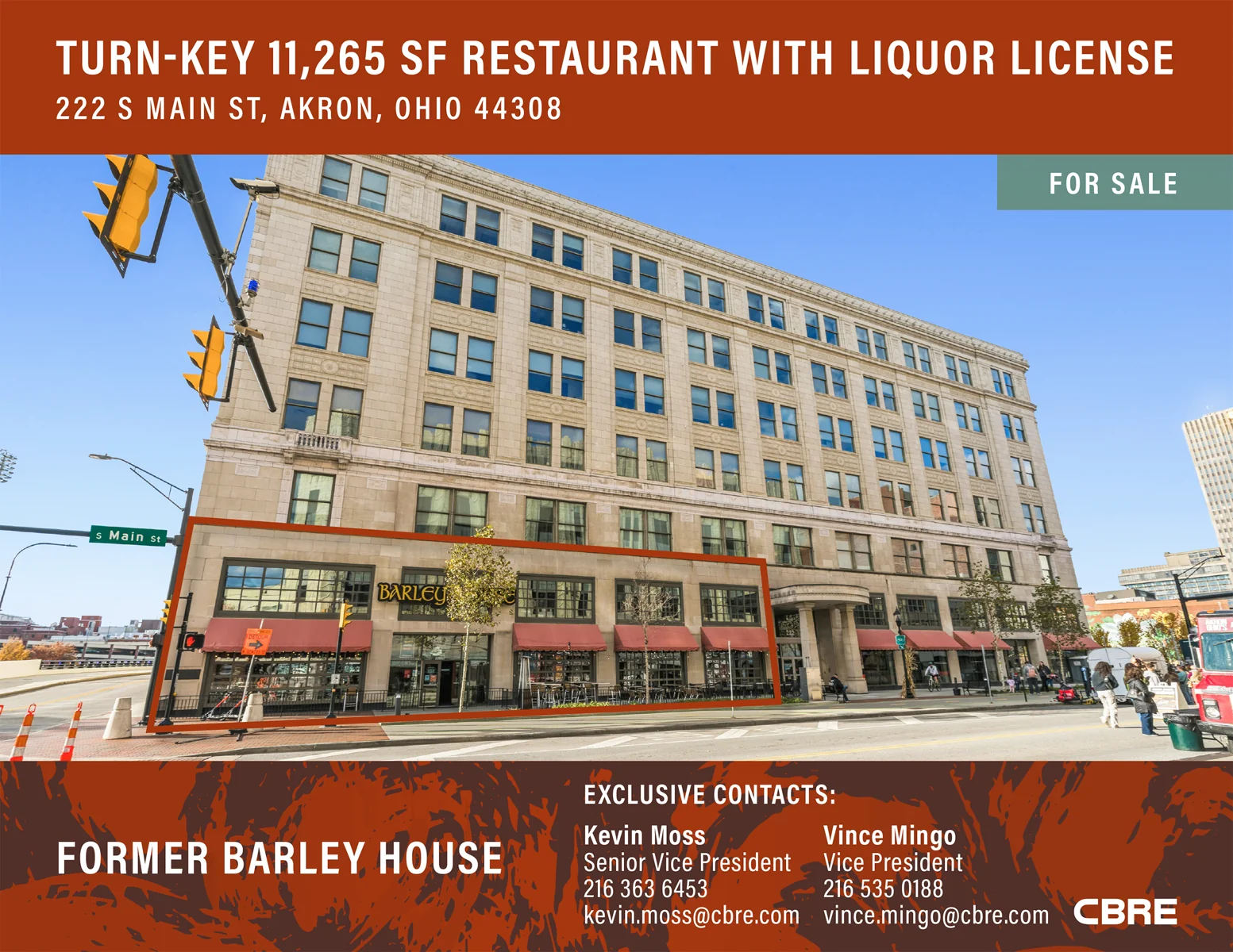 Turn-Key 11,265 SF Restaurant with Liquor License — Sale in Akron, OH, photo 1 of 8