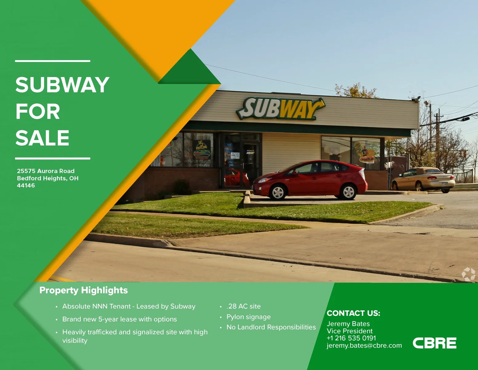 Subway Building for Sale — Sale in Bedford Heights, OH, photo 1 of 1
