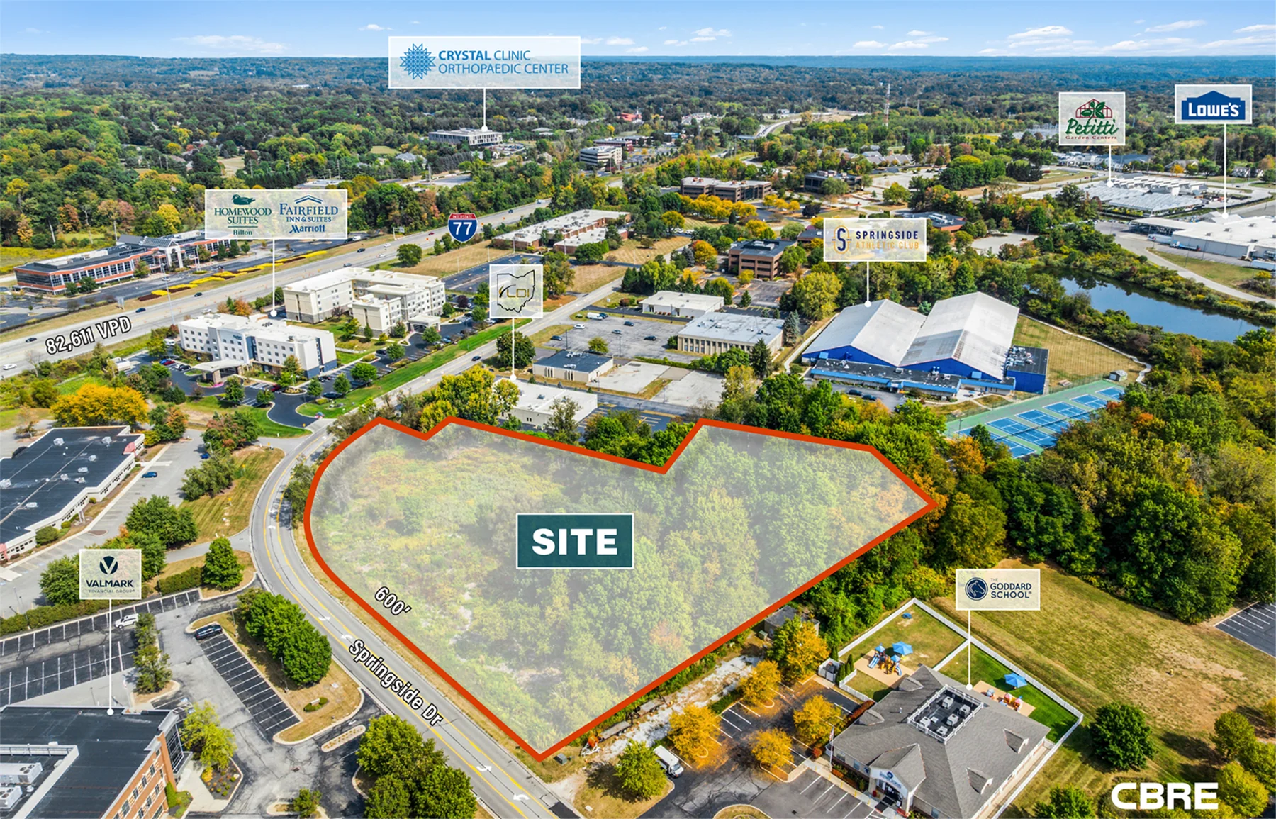 4.3 Acre Development Site off I-77 & OH-18 — Sale in Akron, OH, photo 3 of 5