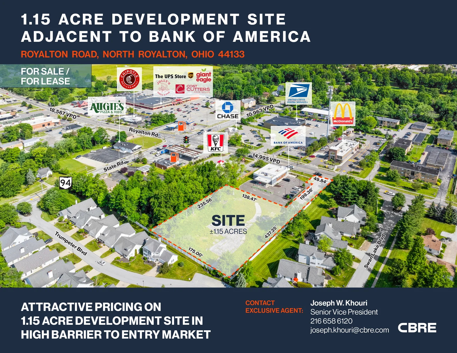 1.15 Acre Development Site Adjacent to Bank of America — Sale in North Royalton, OH, photo 1 of 3
