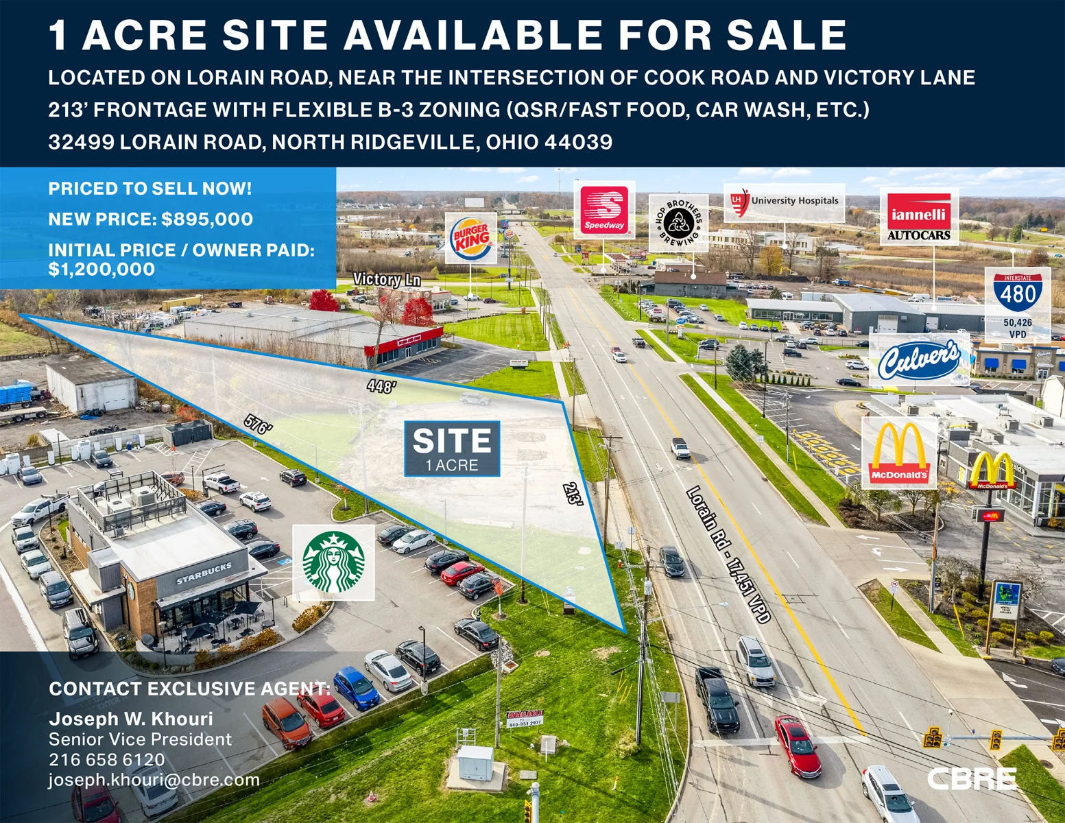 1 AC next to new SBux Ideal Zoning QSR, Car Wash,… — Sale in North Ridgeville, OH, photo 1 of 5