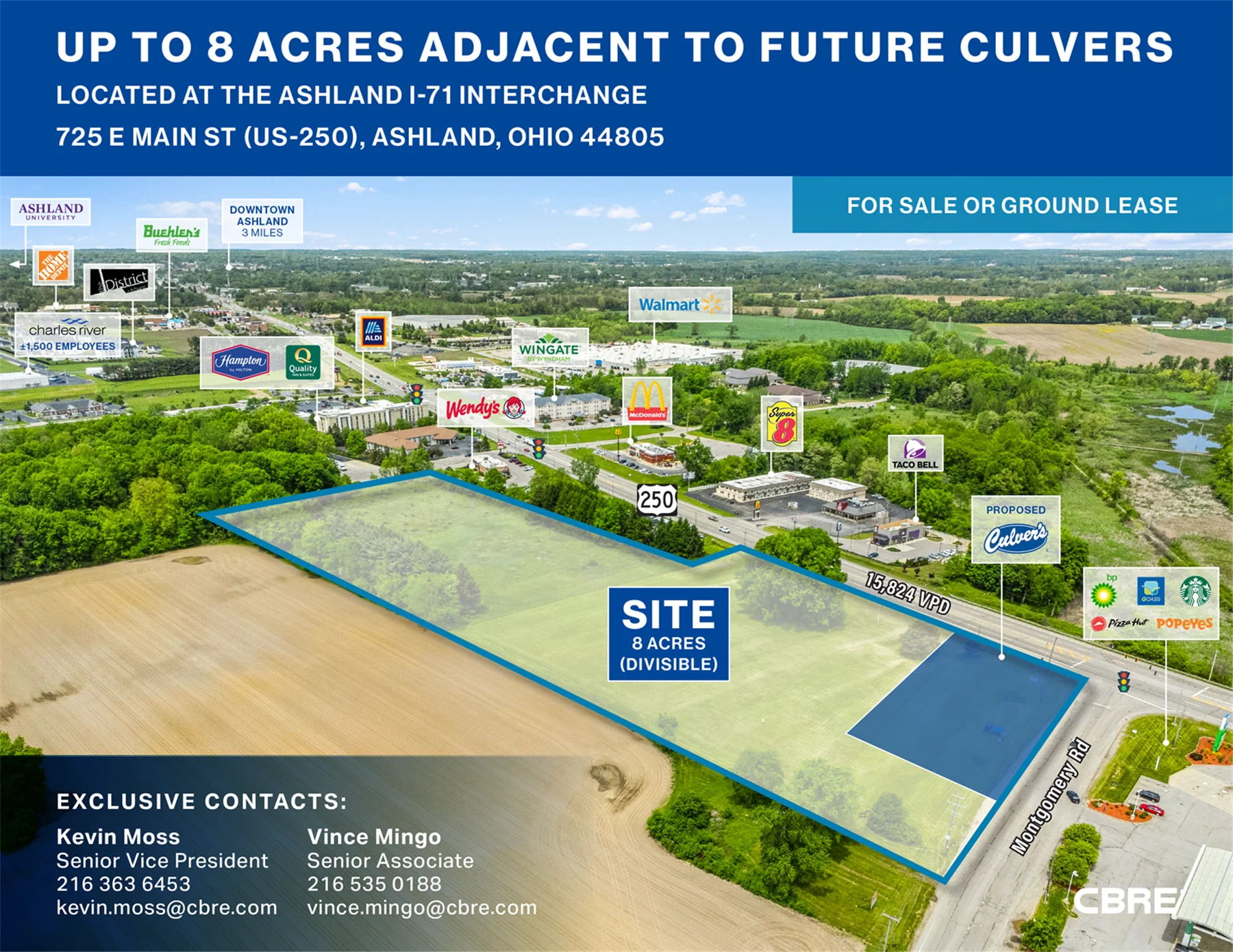 Up to 8 Acres Adjacent to Future Culver's — Sale in Ashland, OH, photo 1 of 4