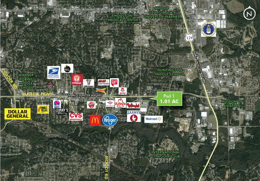 1.01 Acre Walmart Outparcel — Sale in Warner Robins, GA, photo 2 of 2