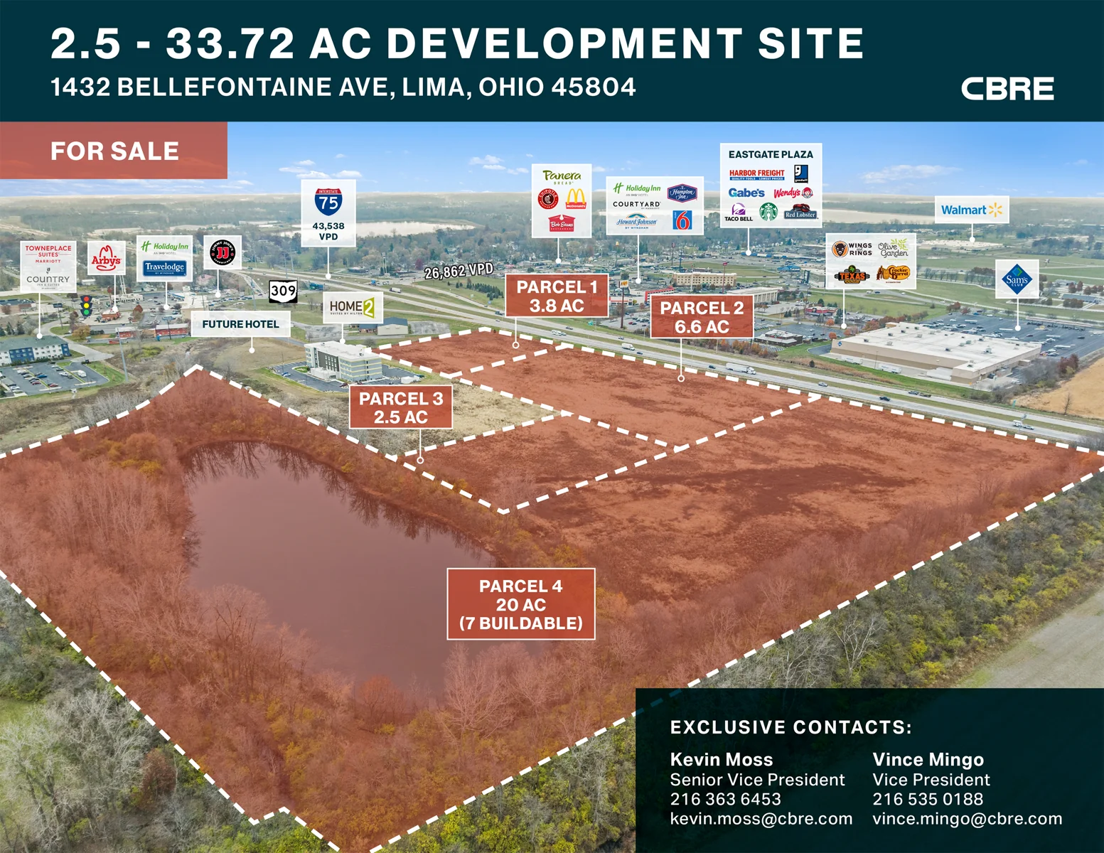 2.5 - 33.72 AC Development Site — Sale in Lima, OH, photo 1 of 4
