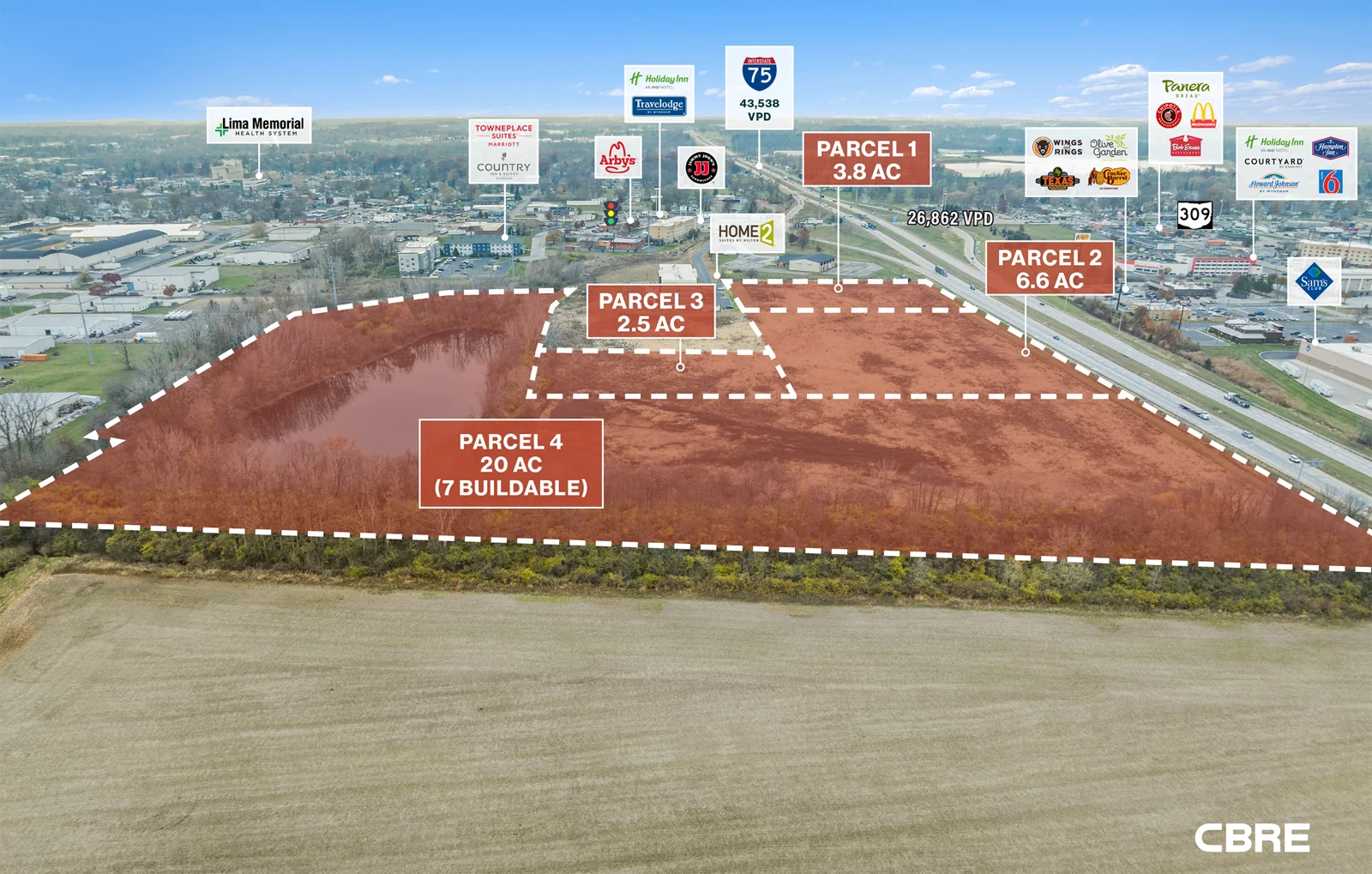 2.5 - 33.72 AC Development Site — Sale in Lima, OH, photo 2 of 4