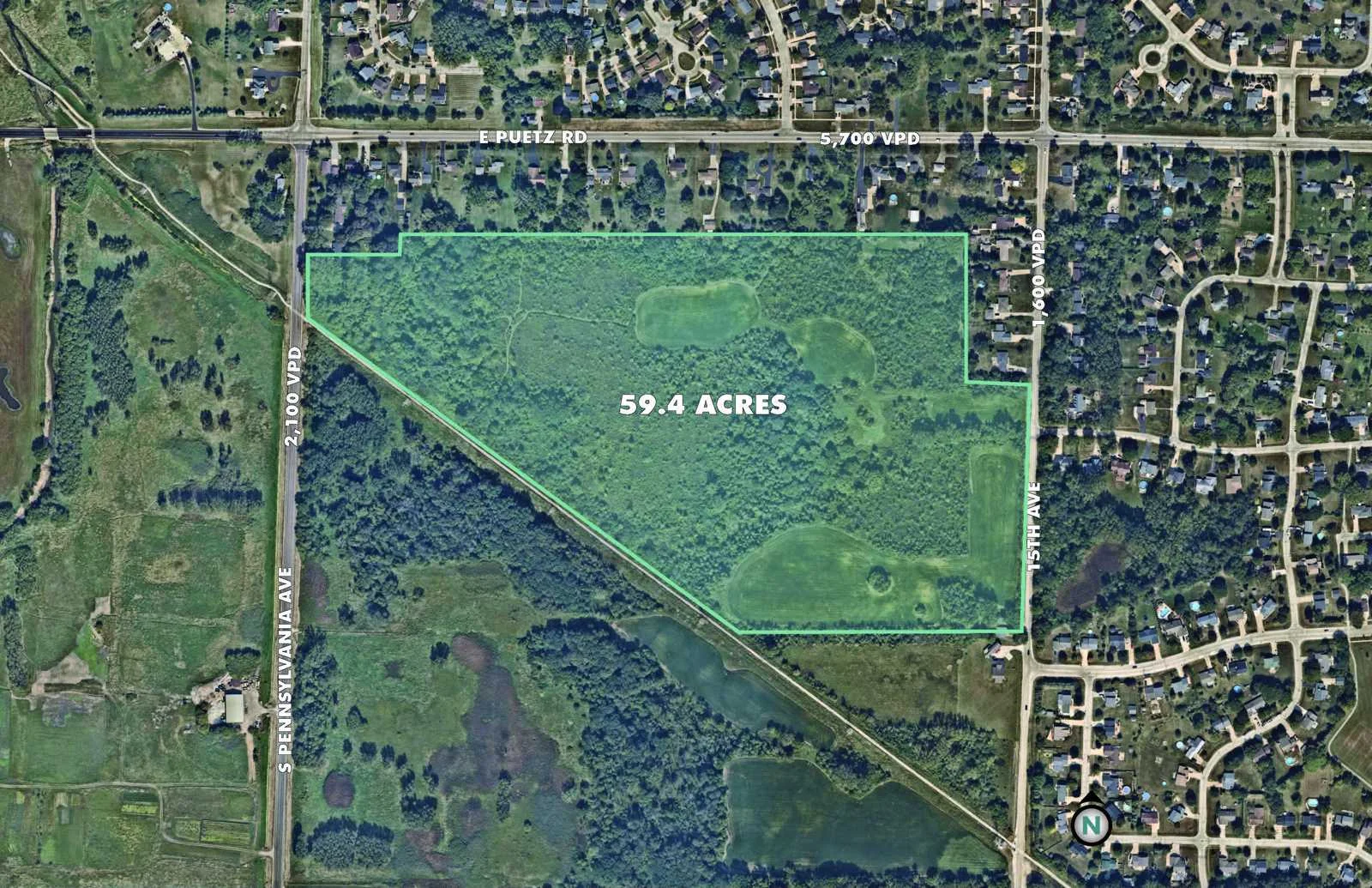 59.4 Acre Residential Development Site — Sale in Oak Creek, WI, photo 1 of 3