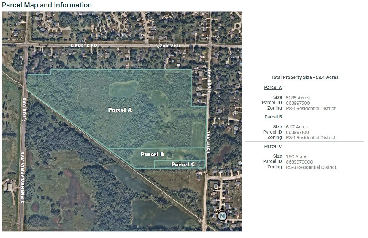 59.4 Acre Residential Development Site — Sale in Oak Creek, WI, photo 2 of 3