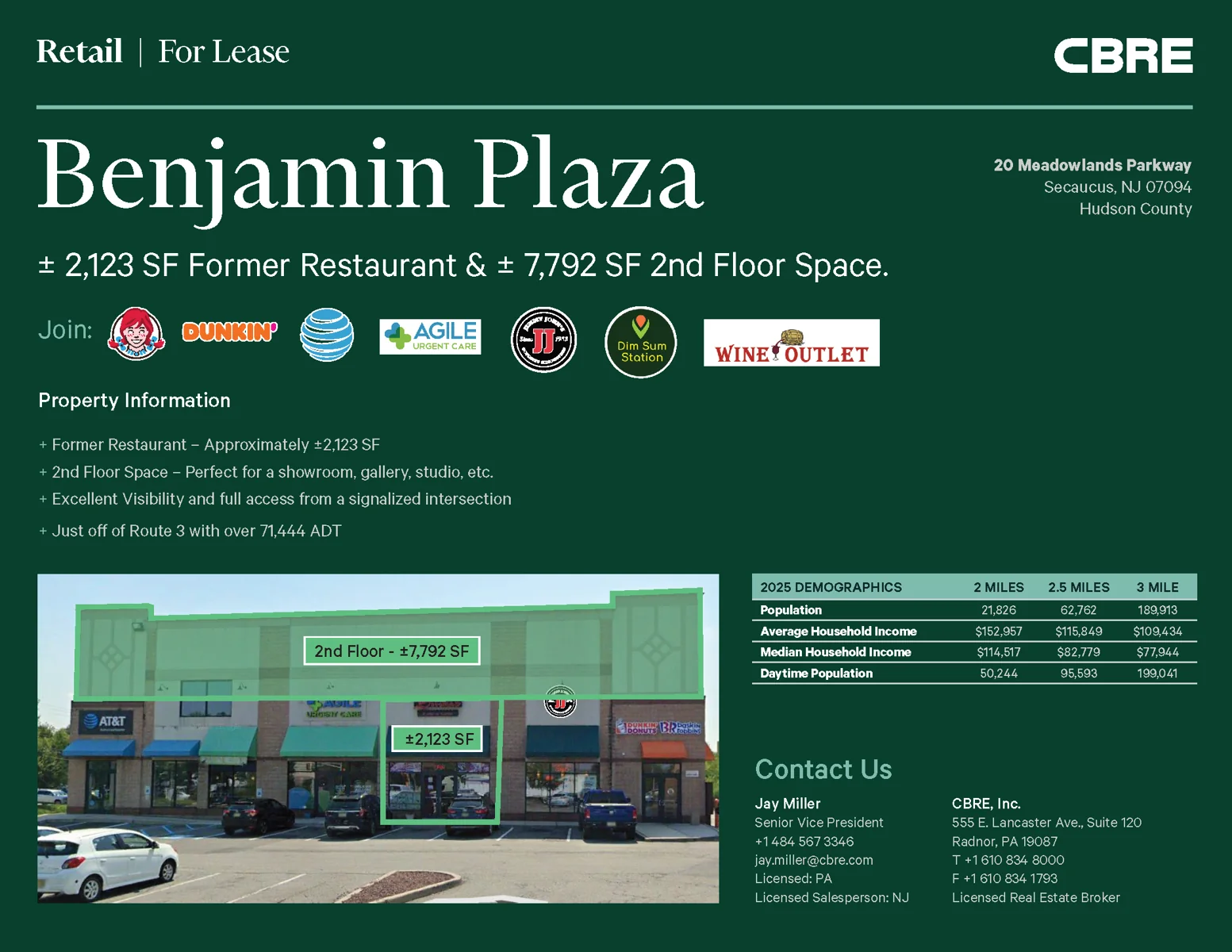 Benjamin Plaza - ±7,792 SF (2nd FL) & ±2,123 SF… — Lease in Secaucus, NJ, photo 1 of 5