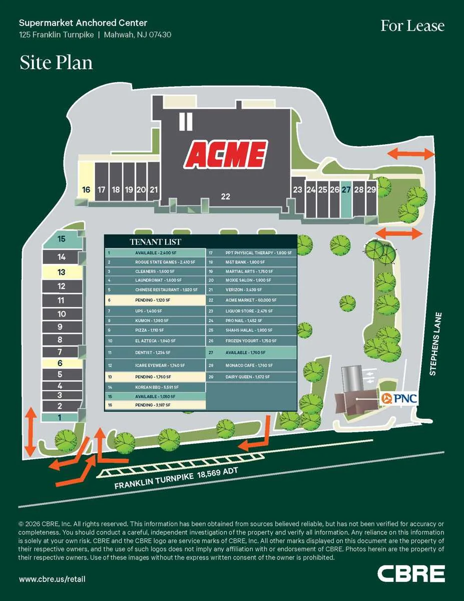 Remaining spaces - ±2,400 SF End Cap, ±1,760 SF &… — Lease in Mahwah, NJ, photo 2 of 3