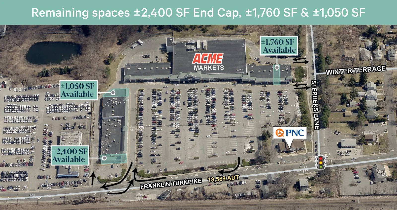 Remaining spaces - ±2,400 SF End Cap, ±1,760 SF &… — Lease in Mahwah, NJ, photo 1 of 3
