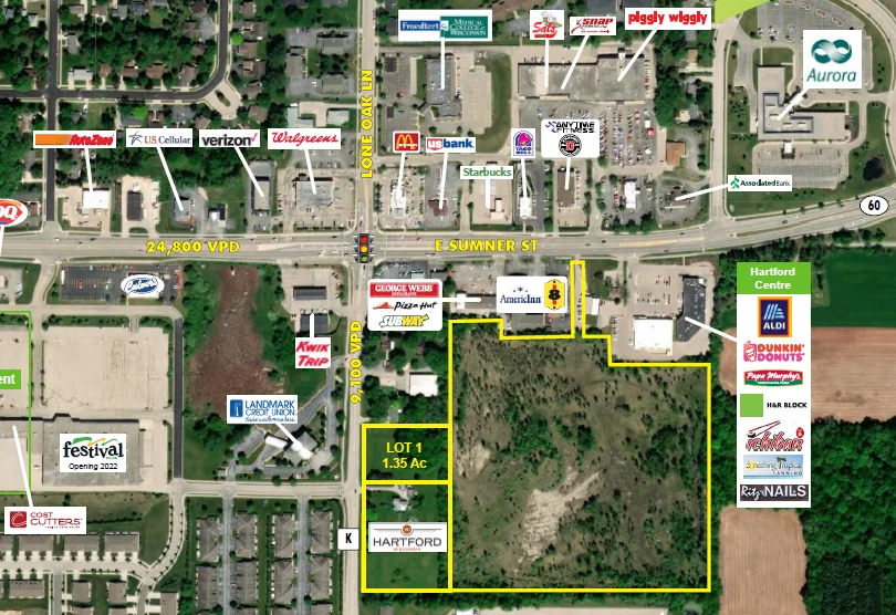 Development Land Assembled - 24.37 AC — Sale in Hartford, WI, photo 1 of 1