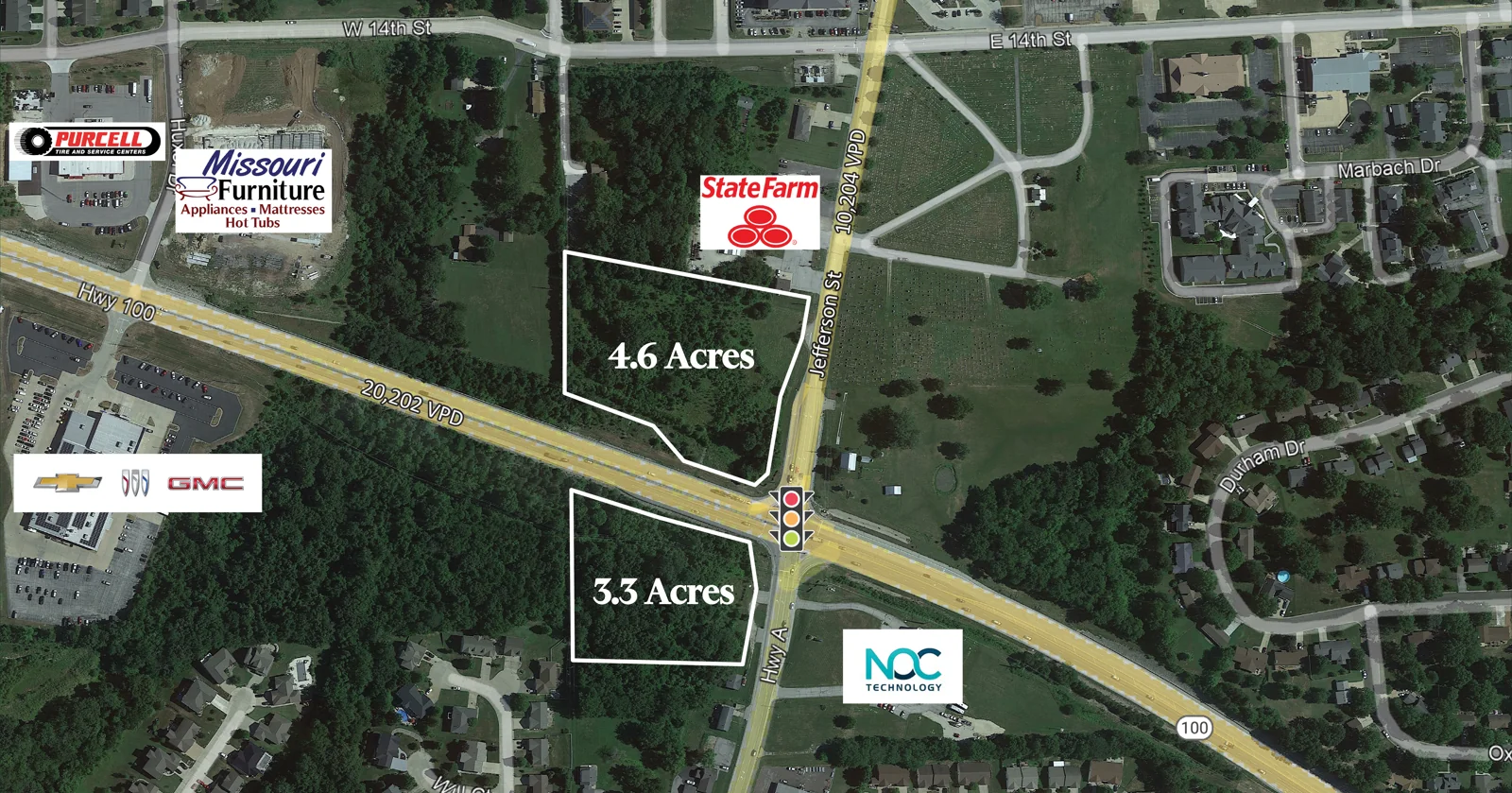 NW & SW Corners Hwy. 100 and Hwy. A — Sale in Washington, MO, photo 1 of 1