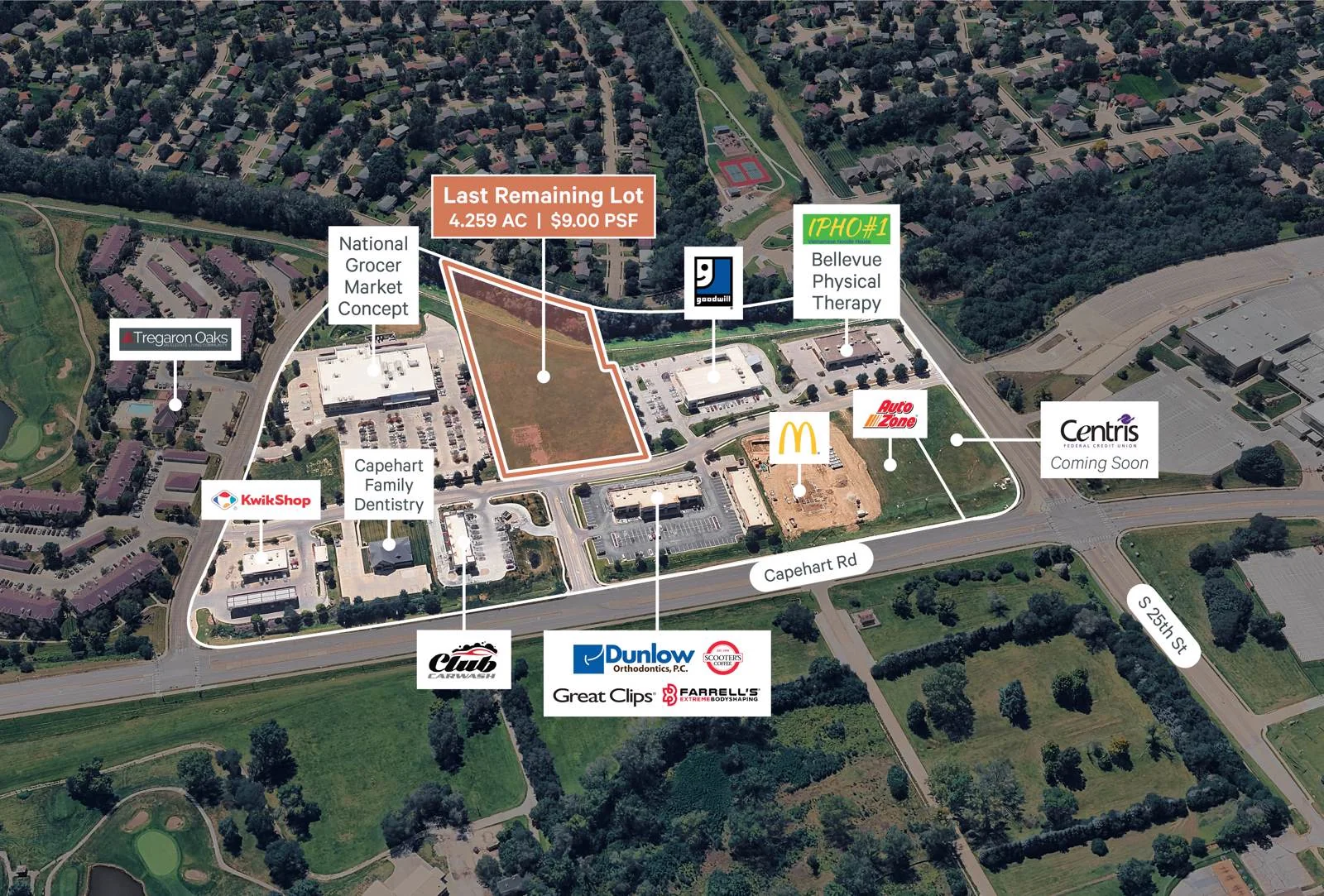 Tregaron Towne Centre | 4.259 AC — Sale in Bellevue, NE, photo 1 of 3
