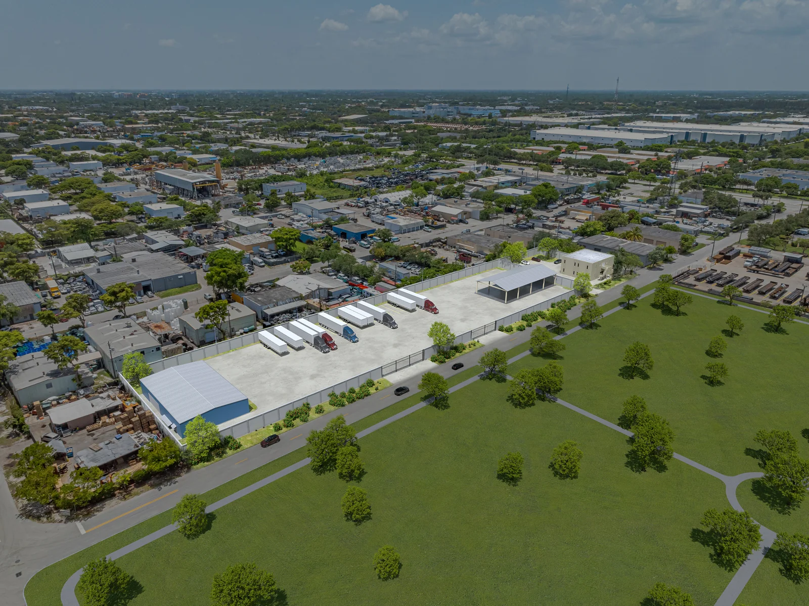 I-1X Outdoor Storage Site with 3 Buildings