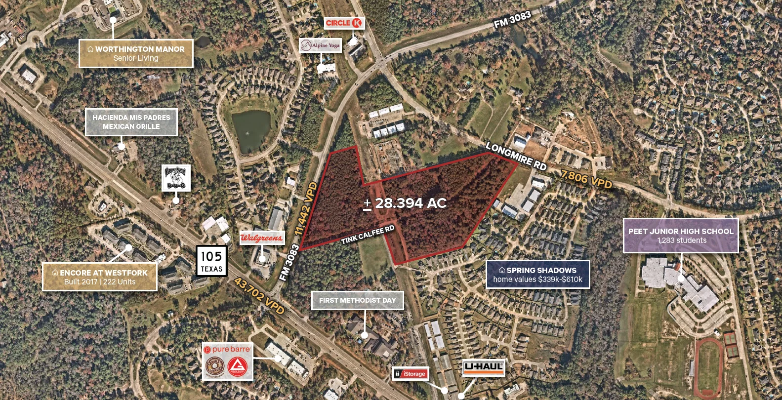 SEQ of FM 3083 and Longmire Rd — Sale in Conroe, TX, photo 1 of 3