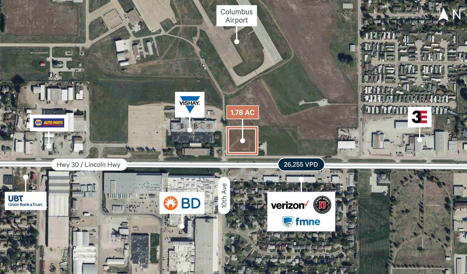 Land | For Sale - Highway 30 Frontage Lot — Sale in Columbus, NE, photo 2 of 2