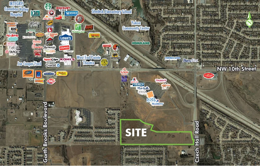 YKN SWQ I-40 and Czech Hall Rd Development Land — Sale in Yukon, OK, photo 2 of 2