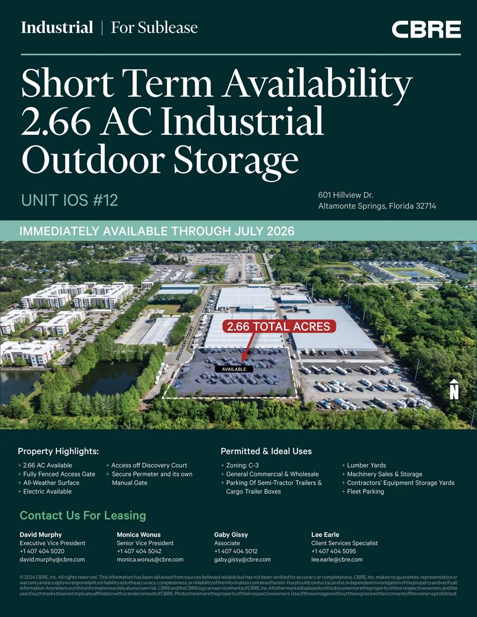 2.66 AC Industrial Outdoor Storage | Sublease — Lease in Altamonte Springs, FL, photo 2 of 2