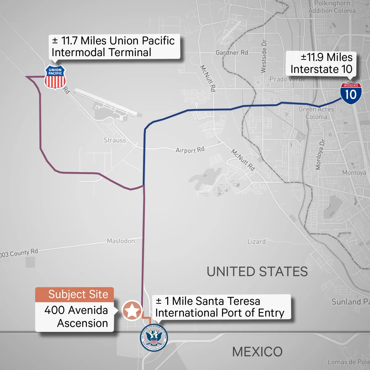 Industrial Land Opportunity: Santa Teresa, NM — Sale in Santa Teresa, NM, photo 3 of 3