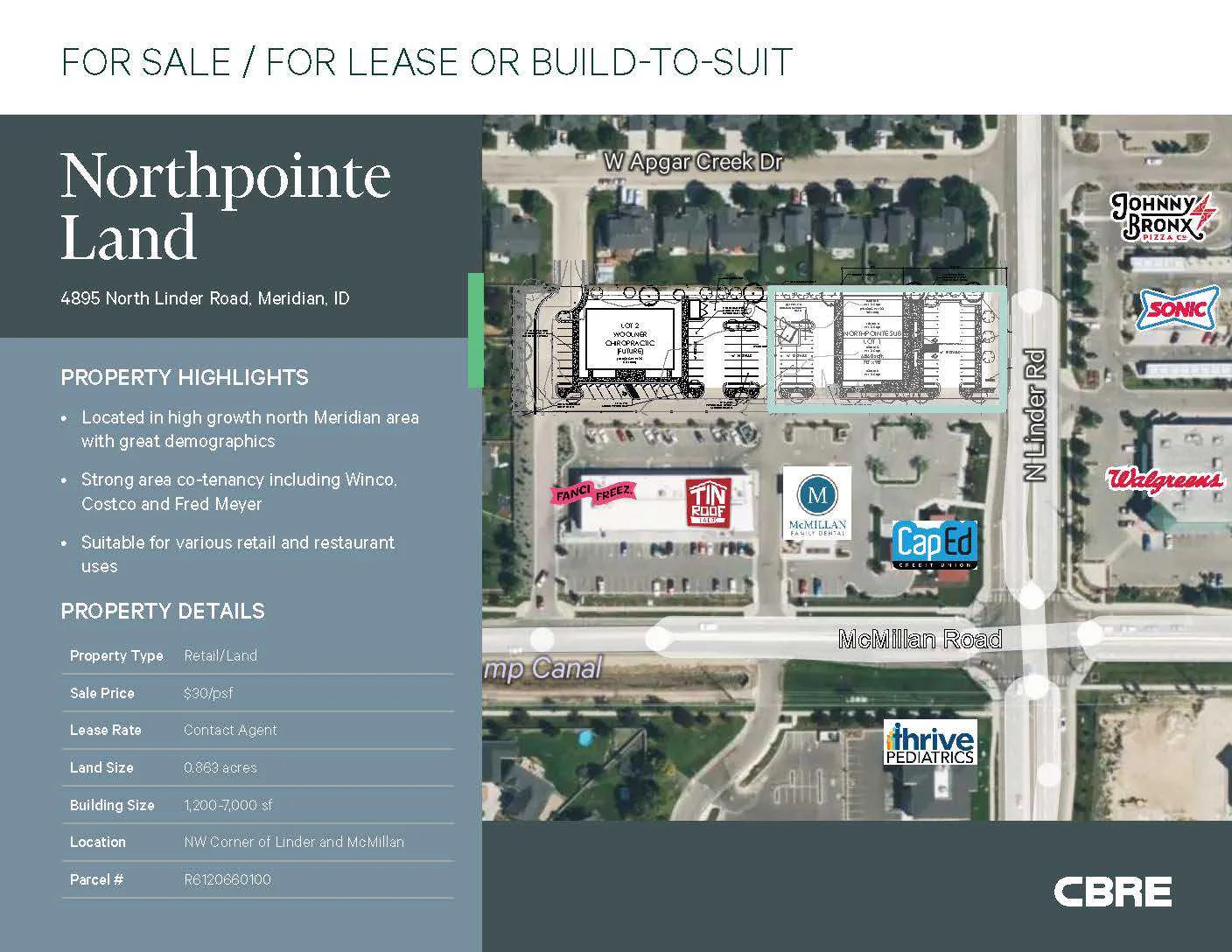 Northpointe Ground For Sale/For Lease or Build-to-Suit — Sale in Meridian, ID, photo 1 of 3