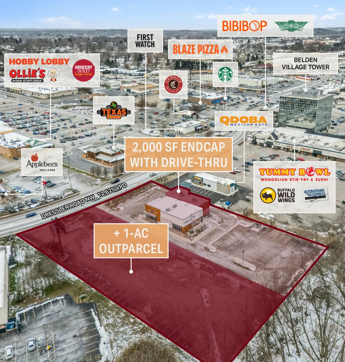 2,000 SF Endcap with Drive-Thru & 1 AC Outparcel - photo 4 - Canton, OH