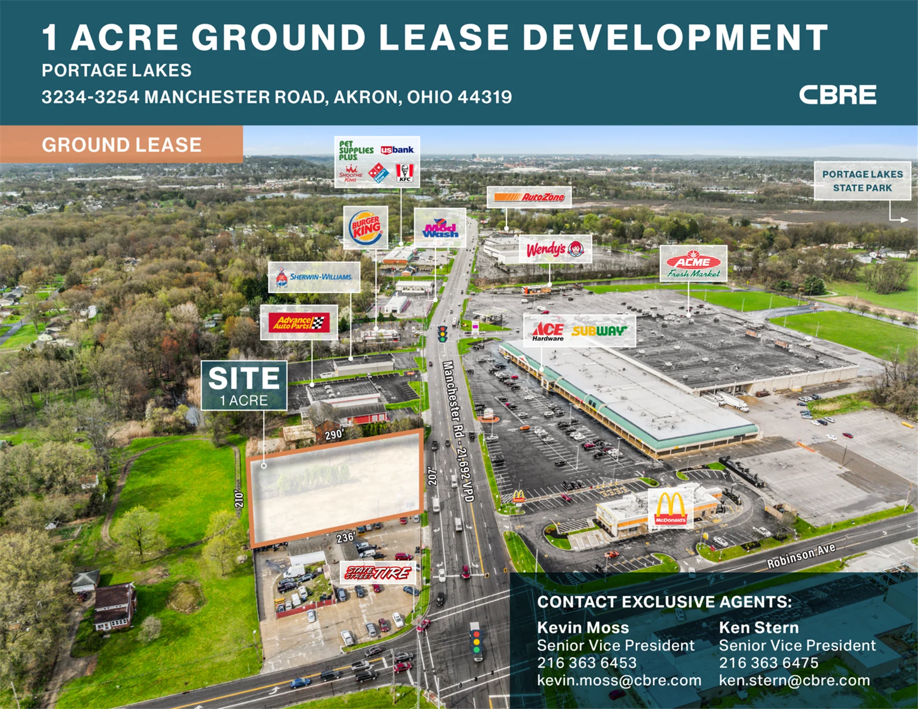 1 Acre Ground Lease Development - retail in Akron, OH