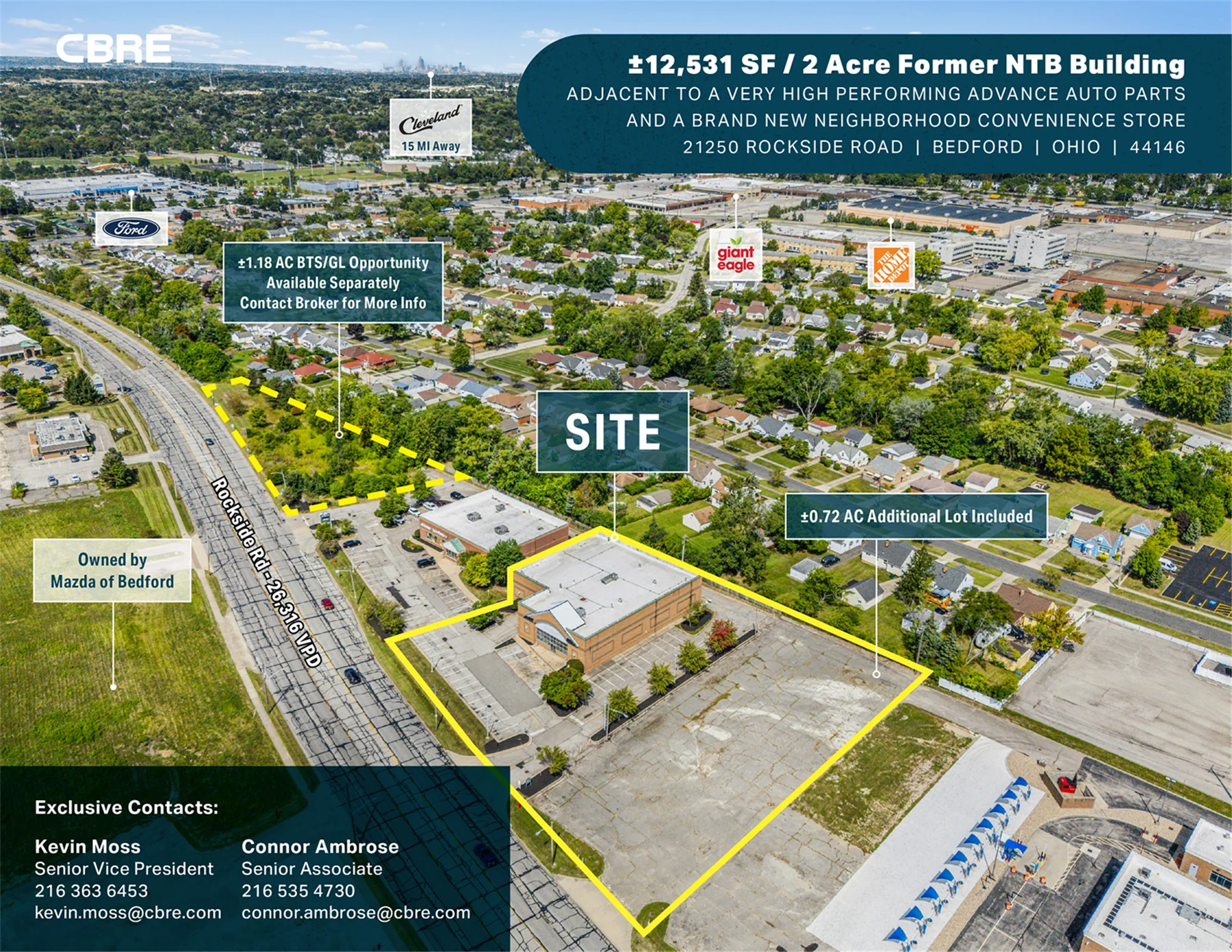 ±12,531 SF / 2 Acre Former NTB Building — Lease in Bedford, OH, photo 1 of 8