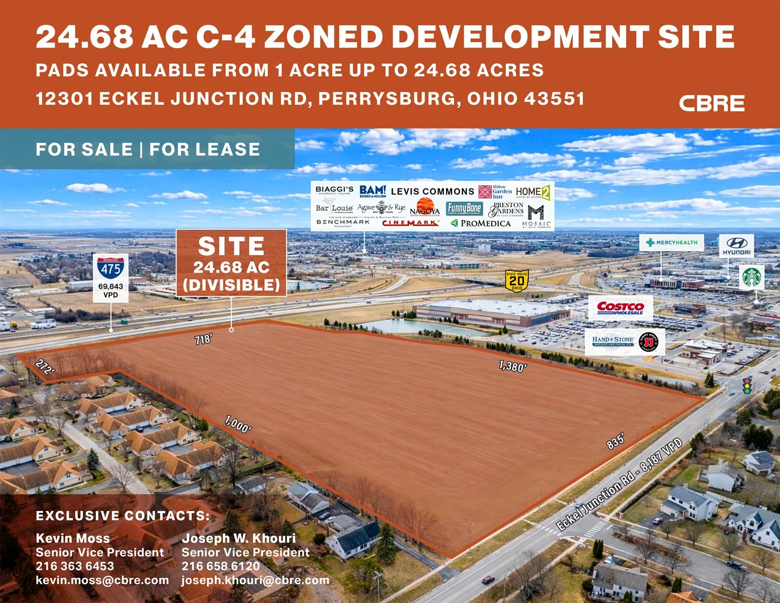24.68 AC C-4 Zoned Development Site — Sale in Perrysburg, OH, photo 1 of 6